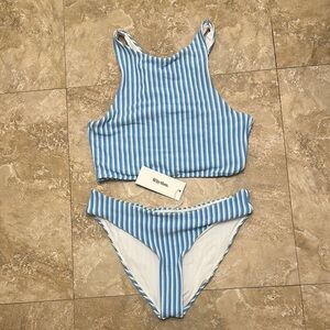 Rhythm Blue and White Striped Bikini Set